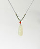 Hetian Jade Pendant Rich Bean White Peapod Pendant Natural Jade 28mm #1494