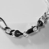 20" Figaro Pave 925 Sterling Silver Chain #1