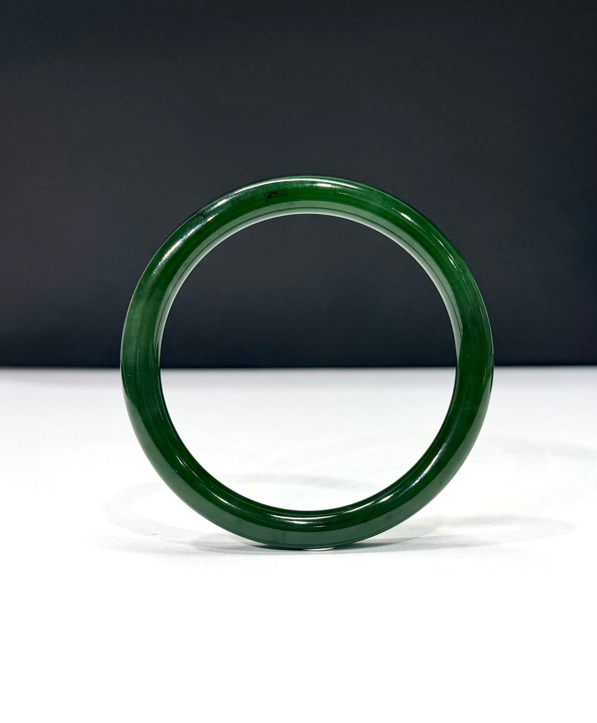 Siberian Jade Round Bangle Natural Jade Bracelet 56mm #1420