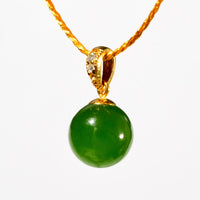 14K Siberian Jade Bead Pendant #3061