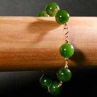 12mm Siberian Jade Starry Beaded Bracelet #2757