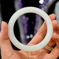 White Jade Bangle 55mm #877