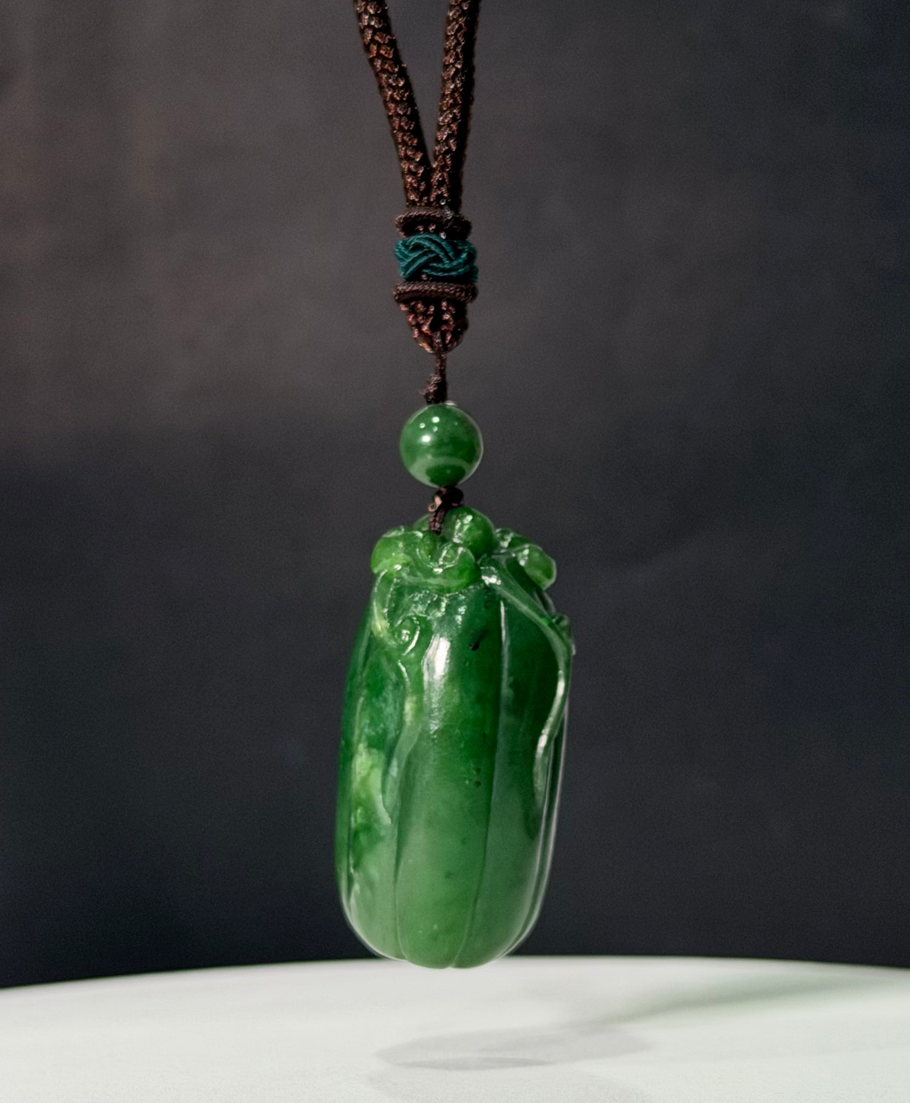 福气满满｜碧玉福瓜吊坠 #1403