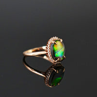 18K AMMOLITE DIAMOND RING #2199