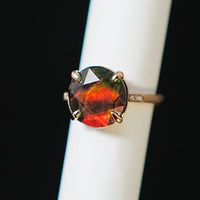 18K AMMOLITE DIAMOND RING #2090