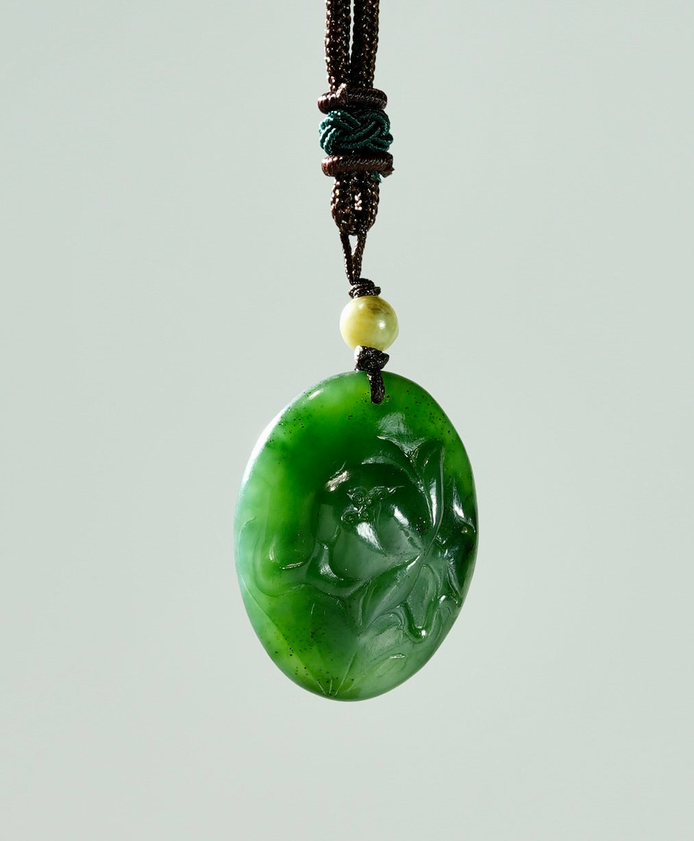 Lotus Canadian Jade Pendant #1301
