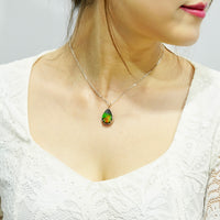 18k Waterdrop Ammolite Pendant #1972