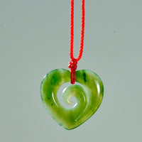 JADE HEART KORU PENDANT  #1316