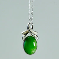 Oval Ribbon Canadian Jade Necklace #1091