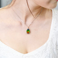 18k Waterdrop Ammolite Pendant #1972