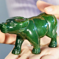 HAND CARVED JADE ANIMAL - BUFFALO #2308