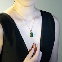 Oval Ribbon Canadian Jade Necklace #1091