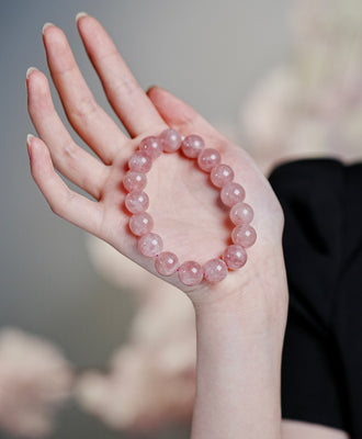 Malaysia Rose Quartz Crystal Bracelet #823