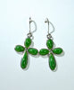 FLOWER CROSS JADE EARRINGS #1072