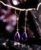 14k+18k Amethyst Waterdrop Earrings #2409