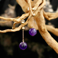 Natural Amethyst Earrings #2408