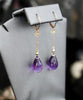 14k+18k Amethyst Waterdrop Earrings #2409