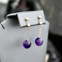 Natural Amethyst Earrings #2408