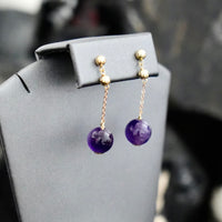 Natural Amethyst Earrings #2408