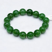 12mm Canadian Jade Beaded Bracelet #2404