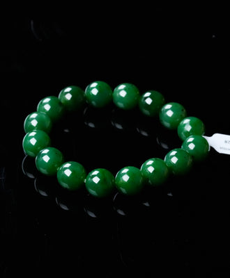 12mm Canadian Jade Beaded Bracelet #2404