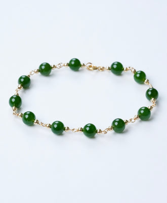 6mm Polar Jade Starry Beaded Bracelet #2402