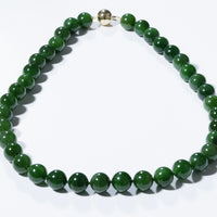 12mm Siberian Jade Beaded Necklace #2400