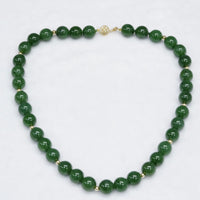 19.5" 12mm JADE BEADED NECKLACE #2399