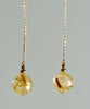 Natural Rutilated Gold Quartz Crystal Earrings #1455