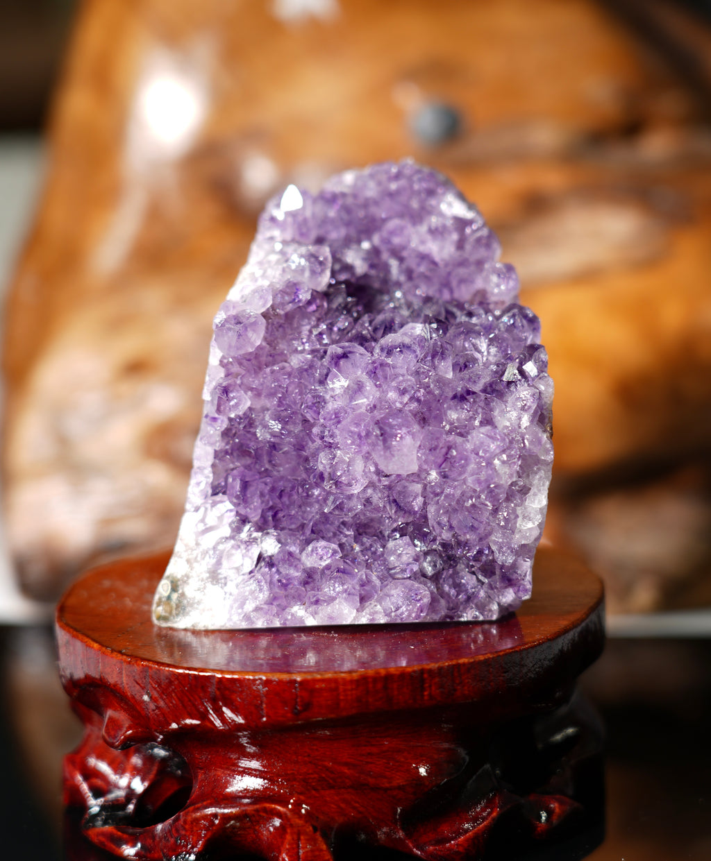 AMETHYST SEMI-GEODE AA+ GRADE EXTRA QUALITY BASE CUT(1.2 LB) #1228