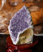 AMETHYST SEMI-GEODE A- GRADE EXTRA QUALITY BASE CUT (1.43 LB) #1229