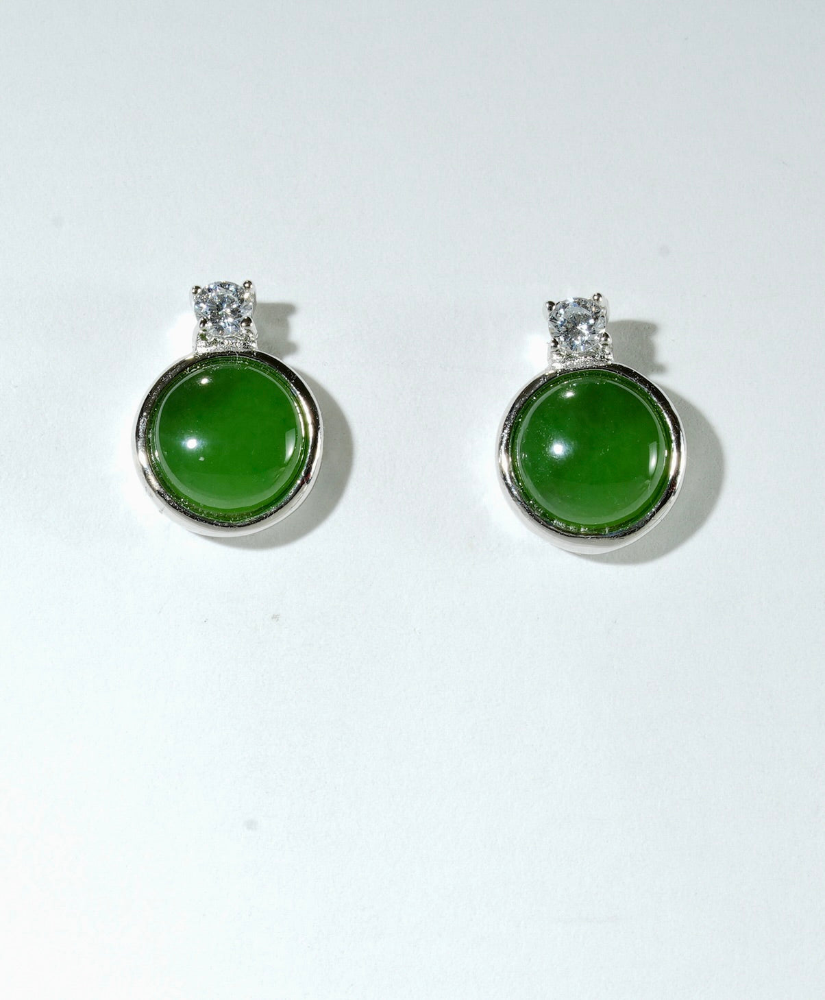 10mm Polar Jade Ear Studs #1075