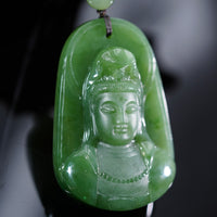 Polar Jade Grade Guanyin Pendant #2448