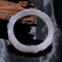 Smoke Purple Hetian Jade Bangle 57mm #2450