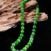 14k 10mm Siberian Jade Beaded Necklace #2452