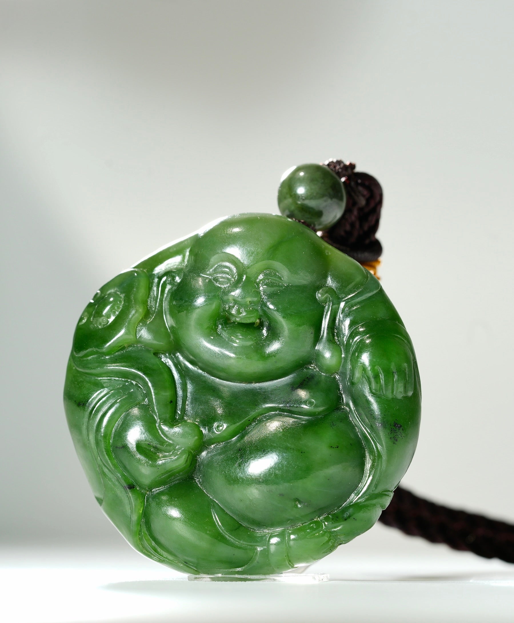 Siberian Jade Happy Buddha Pendant #1309
