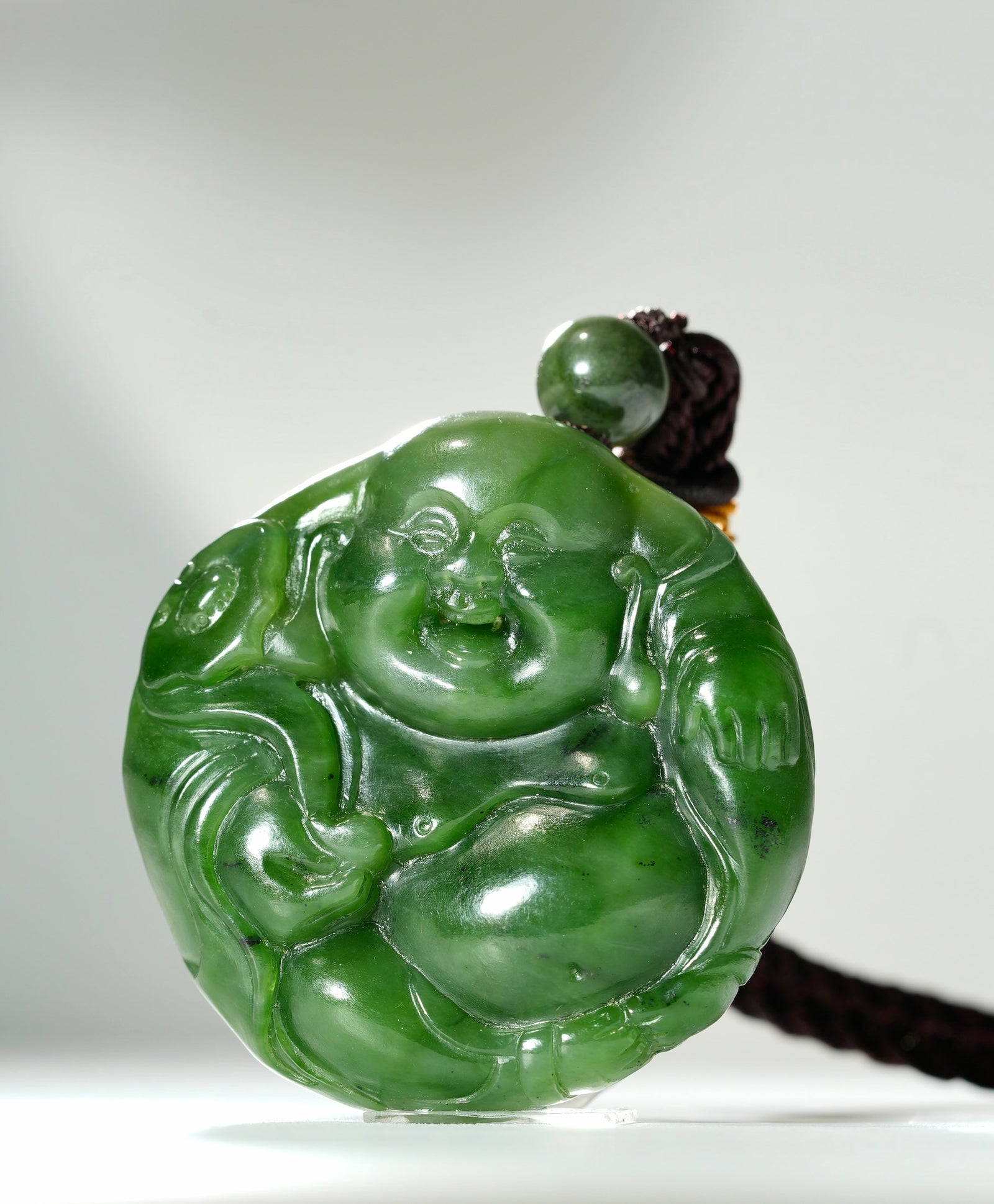 Siberian Jade Happy Buddha Pendant #1309