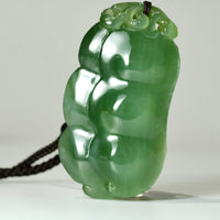 Chatoyant Jade Bean Pendant Necklace #1547