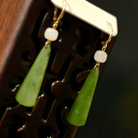 WHITE JADE & CANADIAN JADE EARRINGS  #1430