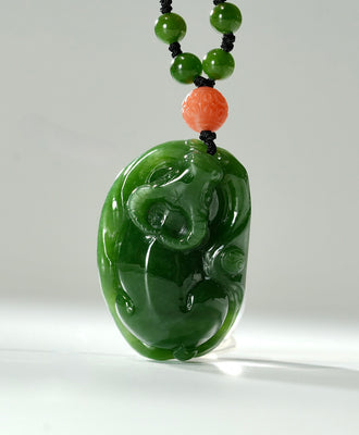 HAND CARVED BUFFALO JADE PENDANT #1412