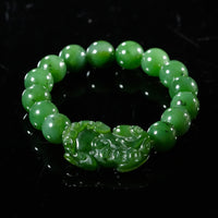 12mm Guardian of Fortune Pixiu Jade Bracelet #1936