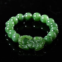 12mm Guardian of Fortune Pixiu Jade Bracelet #1936