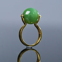 Chatoyant Siberian Jade Ball Ring #2253