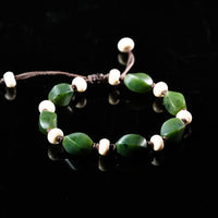 Jade and Ox Bone Beaded Bracelet #1873