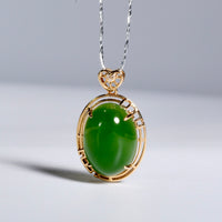 Eternal Forest Siberian Jade Cabochon Pendant #1679