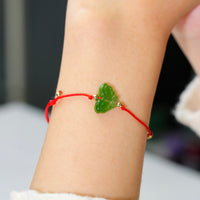 Butterfly Red Cord Jade Bracelet #2264