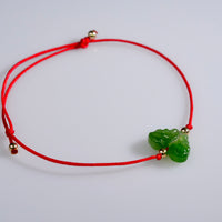 Butterfly Red Cord Jade Bracelet #2264