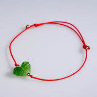 Butterfly Red Cord Jade Bracelet #2264