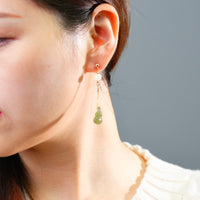 LIGHT SMOKE JADE EARRINGS #1428