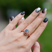 18k Ammolite Diamond Ring #2092